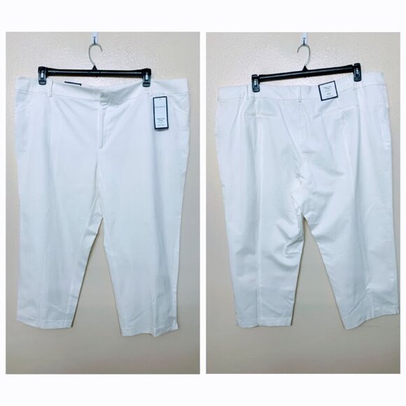 Charter Club Newport Tummy Slim Leg Crop Pant 28W in White - Picture 2 of 12